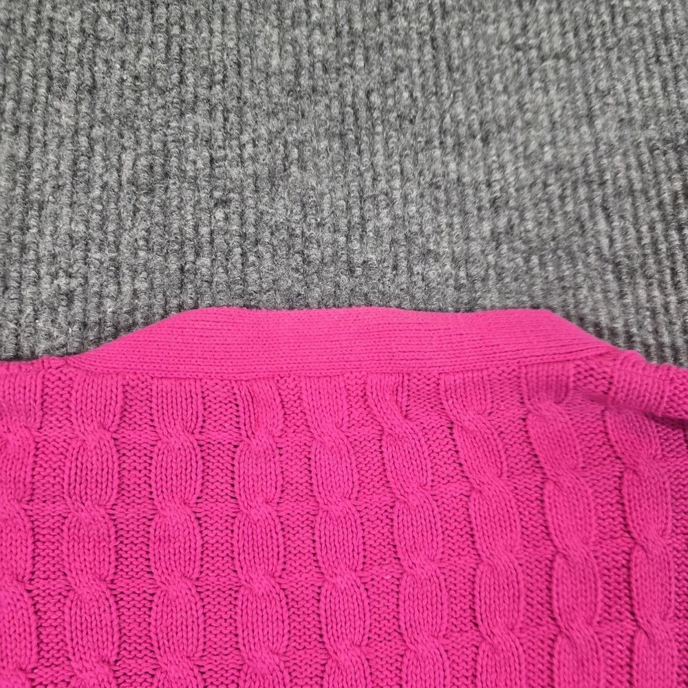 Vintage Trimingham's Sweater‎ Cardigan Womens Medium Pink Cable Knit 80s 90s
